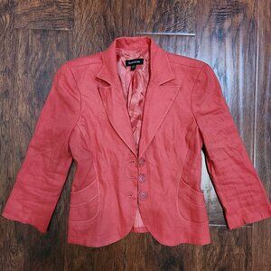 Bebe lined linen blazer in coral